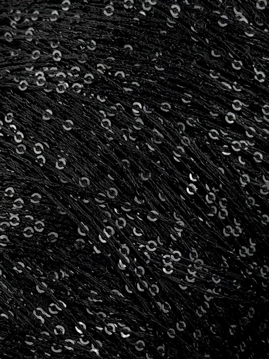 Torciatura di Domaso Art. Spangle Colours 4.5 – Filato con paillettes col. Nero 303